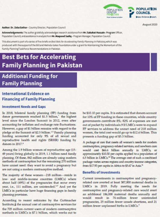 Additional Funding for Family Planning