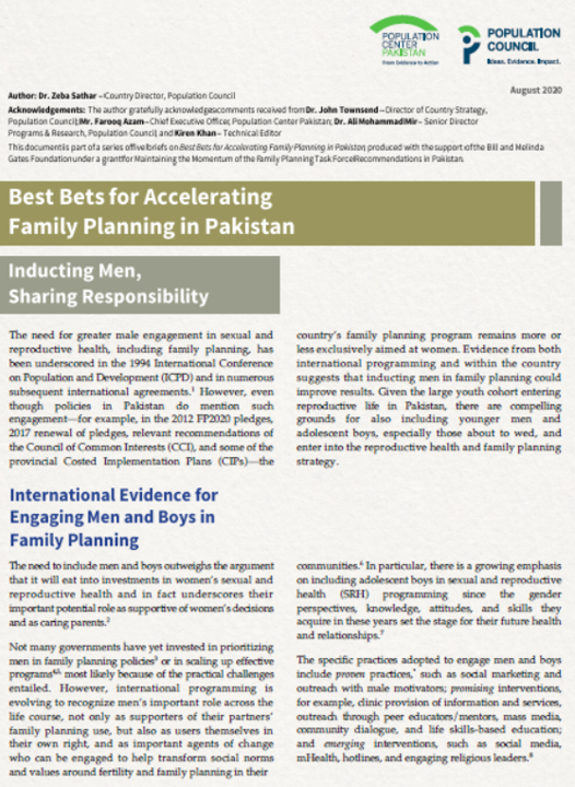 Inducting Men, Sharing Responsibility